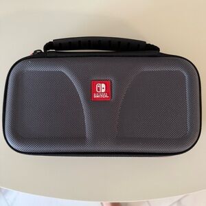 Nintendo Switch Black Travel Case with White Logo Tag